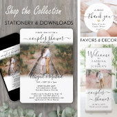 4 Foto Paare Brautparty Chic Moderne Schrift Einladung