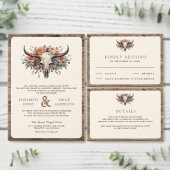 Boho Floral Cow Skull Western Wedding Acryleinladungen (Personalisiere diese Kollektion eines unabhängigen Creators.)