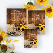 Cowboy-Hut, Sonnenblumen, Barnholz-Western Hochzei Pappteller