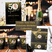  Fabulous Birthday Photo Gold Foil Invitation Folieneinladung
