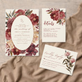 Burgundy Maroon Foto Elegante Hochzeit im Herbst Save The Date (Personalisiere diese Kollektion eines unabhängigen Creators.)