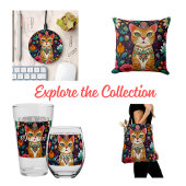 Crowned Bejewelled Cat  Fliese