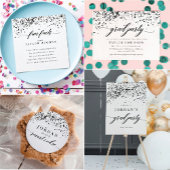 Chic Script Black Confetti Graduation Dosenkühler