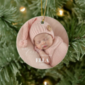 Two Photos Minimalist Baby First Christmas Ornament Aus Glas