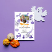 Lila Geburtstagsfeier zum Halloween-Thema Einladung