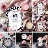 Cute Holy Cow, It's A Girl Baby Shower Guest Book Notizblock