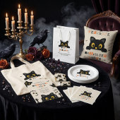 Süße schwarze Katze Halloween Banner