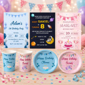 Light Blue 5. Geburtstag Einladung