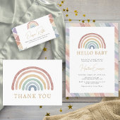 Boho Rainbow Diaper Raffle Card Begleitkarte