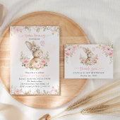 Häschen, Schmetterling, rosa Blumen, erster Geburt Geschenktütchen