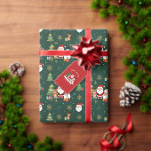 Dunkelgrünes festliches Muster Geschenkpapier (Personalisiere diese Kollektion eines unabhängigen Creators.)