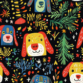 Niedlicher Hund Weihnachtsblatt Geschenkpapier Set