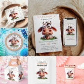 Niedliche Kühe Landtiere 2. Geburtstag Party Willk Banner