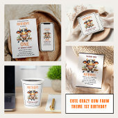 Cute Crazy Cow Farm Theme 1st Birthday Banner