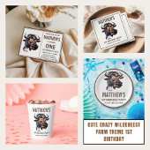 Süße verrückte Gnu Bauernhof Thema 1. Geburtstag Einladung