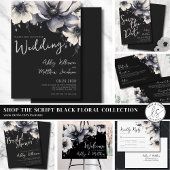 Elegante Black Floral Wedding Save The Date