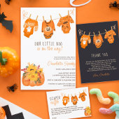 Cute floral Halloween little boo baby shower Einladung