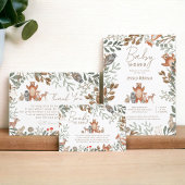 Niedliche Grünwaldtiere Waldtiere Wälder Babydusch Einladung