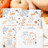 Cute little Boo Halloween orange 2nd birthday Einladung