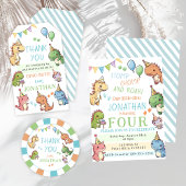 Niedlicher kleiner Dinosaurier-Junge Geburtstagsba Banner