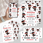 Niedlich Ninja Karate Samurai Birhtday Boy Wasserflaschenetikett