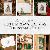 Süße Katzen-Weihnachtsbaum-Rücksendeadresse