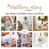 Niedliche Mutterkatze und Kätzchen auf dem Rundauf Runder Aufkleber