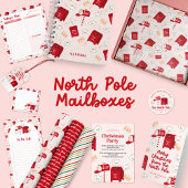 North Pole Mail Weihnachtsmuster Personalisiert Notizblock