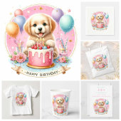 Niedlich Pastel Puppy Labrador - Geburtstag Pappteller