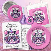 Niedliche Possum Personalisierte Girl's Birthday G Button