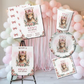 Süße rosa florale Pferd 1. Geburtstag Serviette