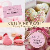 Cute Pink Kraft Heart Bread Care Instructions Dankeskarte