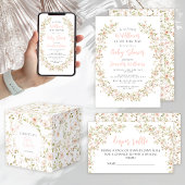 Pastellrosa kleine Wildblume Babydusche Geschenkschachtel