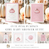 Cute Pink Pumpkin Girl Baby Shower Pappteller
