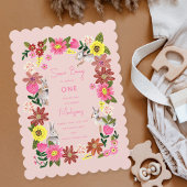 Niedlich rosa Blütenmädchen Geburtstag Partyhütchen