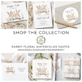 Niedlicher Kaninchenfloraloster Feiertagskarte