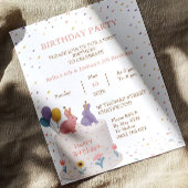 Cute Rabbits on Cake Joint Birthday Sister Welcome Poster