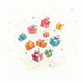 Cute Retro Happy Holidays Postcard Feiertagspostkarte