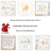 Safari Animals Personalisiert 1. Geburtstag Party Pappteller