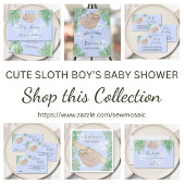 Niedlich Baby Sloth Blue Baby Dusche Einladung