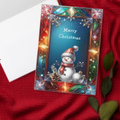 Süßer Schneemann in Buntglasrahmen Fußmatte (Personalisiere diese Kollektion eines unabhängigen Creators.)