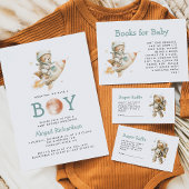 Budget Astronaut Bear QR Code Boy Baby Shower