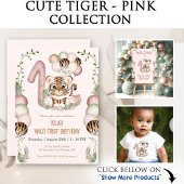Tiger Girl Pink 1. Geburtstag Safari Thema Pappbecher