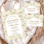Cute Tropical Nursery Animals Baby Shower Einladung