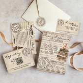 Vintage Bibliothekskarte Blumenbücher Niedliche Ba Einladung