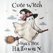 Einfach und elegant Niedlich Hexe erstes Halloween Alkoholflaschenetikett