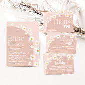 Daisy Baby in bloom Boho Girl Baby Shower Dankeskarte