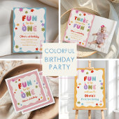 Spaß, eine daisy-bunte 1. Geburtstag Banner