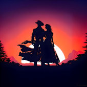 Cowboy und Cowgirl Kissing Save the Date Einladung