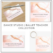 Elegant Dance Studio Ballet Dancer Blush Pink Visitenkarte